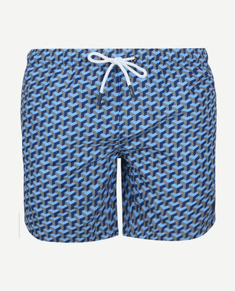 Zwembroek print donkerblauw