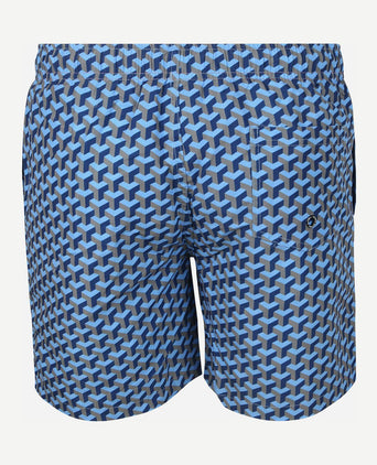 Zwembroek print donkerblauw