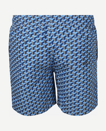 Zwembroek print donkerblauw