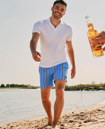 Suitable zwembroek stripe blauw | Regular-fit