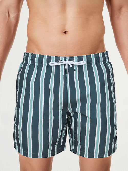 Suitable zwembroek stripe groen | Regular-fit