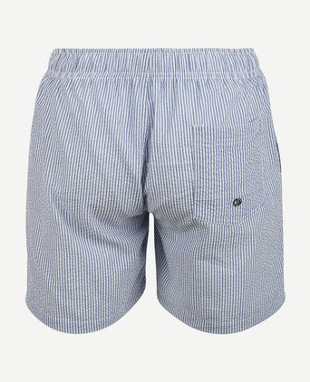 Zwembroek stripe seersucker blauw
