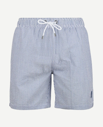 Zwembroek stripe seersucker blauw