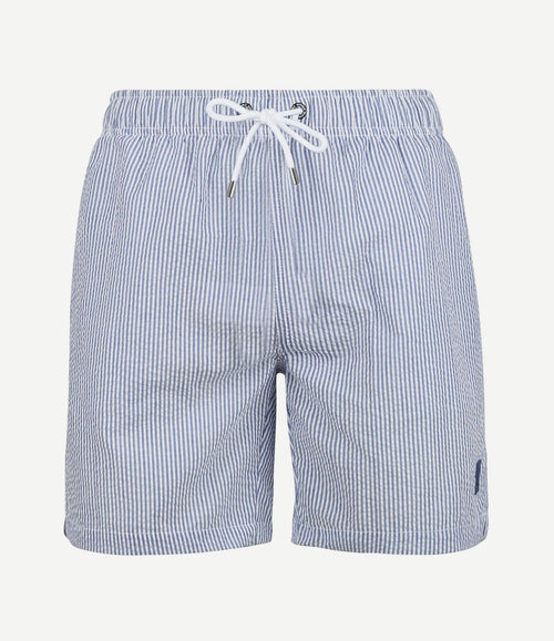 Zwembroek stripe seersucker blauw