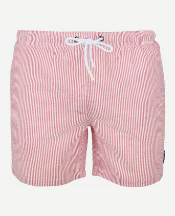 Zwembroek stripe seersucker rood
