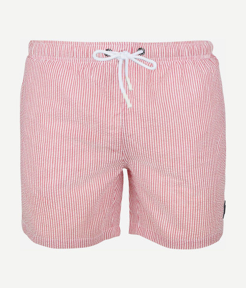 Zwembroek stripe seersucker rood