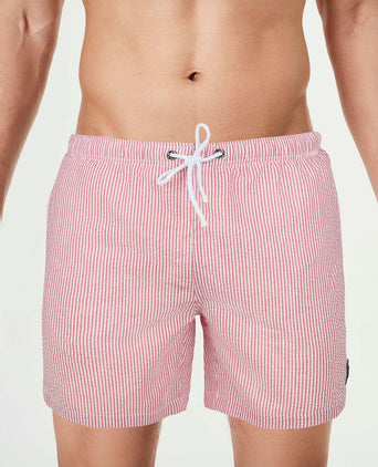 Zwembroek stripe seersucker rood