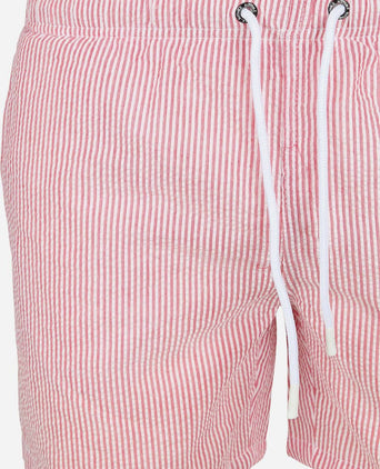 Zwembroek stripe seersucker rood