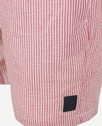 Zwembroek stripe seersucker rood