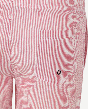 Zwembroek stripe seersucker rood