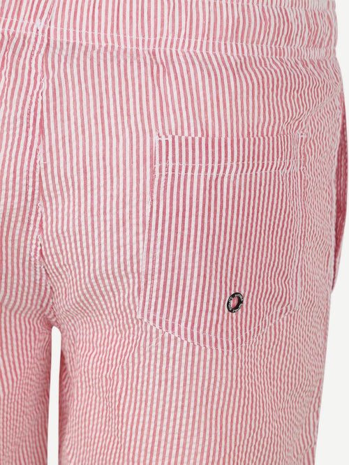 Zwembroek stripe seersucker rood