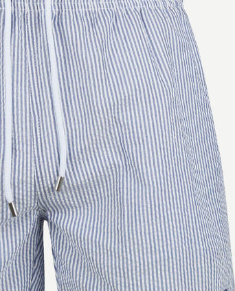 Zwembroek stripe seersucker blauw