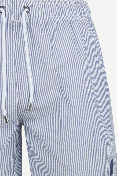 Zwembroek stripe seersucker blauw