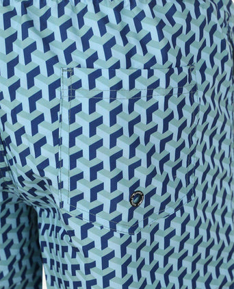 Zwembroek print blauw