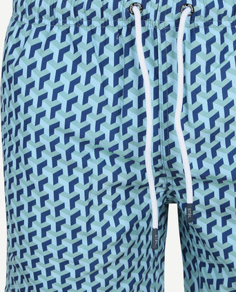 Zwembroek print blauw
