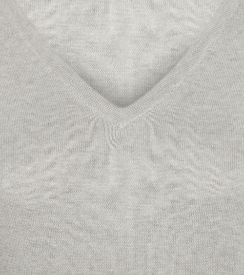 Damestrui cotton cashmere v-hals grijs