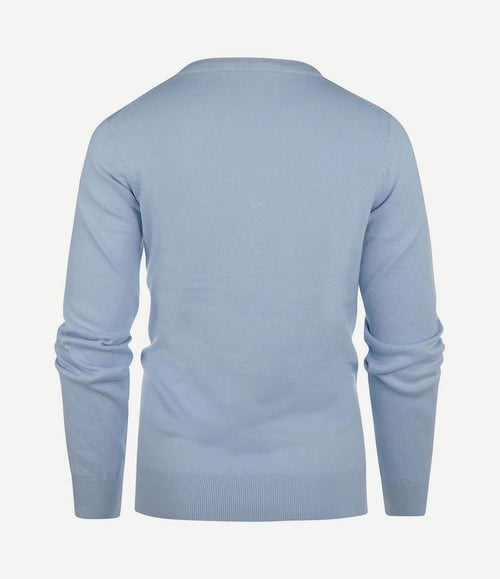 Trui cashmere dames v-hals lichtblauw