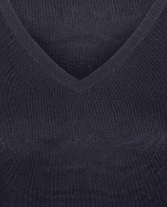 Damestrui cotton cashmere v-hals donkerblauw