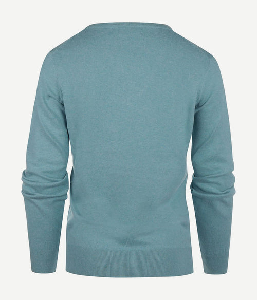 Steppin' Out damestrui cashmere v-hals turquoise | Regular-fit