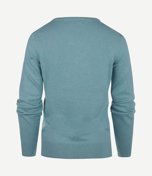 Damestrui cashmere v-hals turquoise