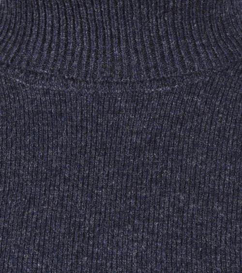 Dames coltrui lamswol donkerblauw