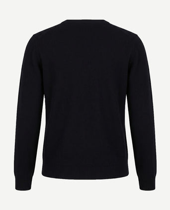 Dames trui lamswol donkerblauw