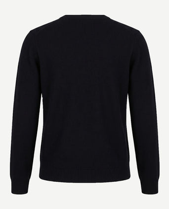Dames trui lamswol donkerblauw
