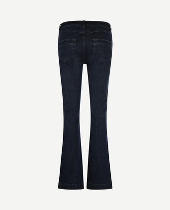 Flared jeans dames dark blue denim