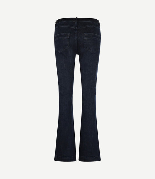 Flared jeans dames dark blue denim
