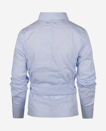 Wikkel blouse julia streep lichtblauw