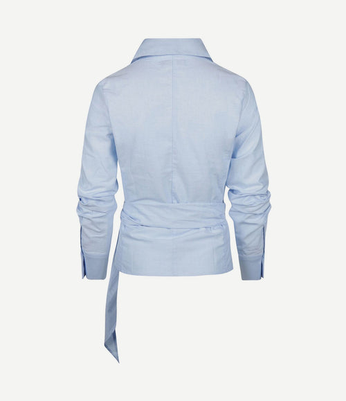 Wikkel blouse julia Oxford lichtblauw