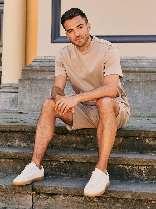 Rink short heavy jersey taupe