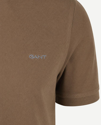 Contrast piqué poloshirt faded taupe