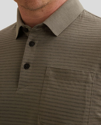 Jersey poloshirt streep taupe