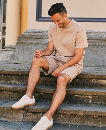 Rink t-shirt backprint heavy jersey taupe