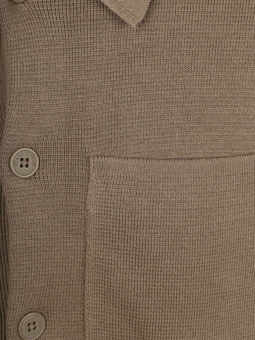 Knitted overshirt taupe