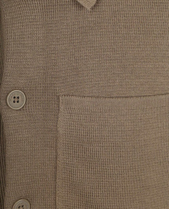 Knitted overshirt taupe