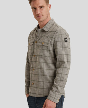 Overshirt ruiten taupe