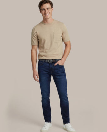 Knitted t-shirt pocket compact taupe