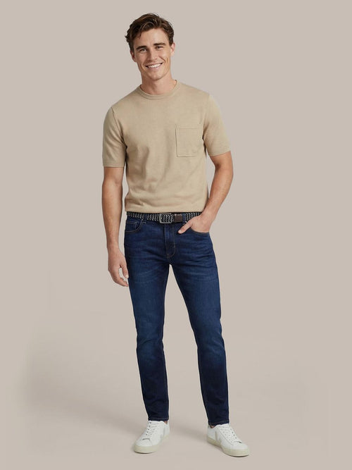 Knitted t-shirt pocket compact taupe