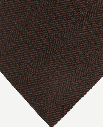 Suitable stropdas wol/zijde visgraat bruin