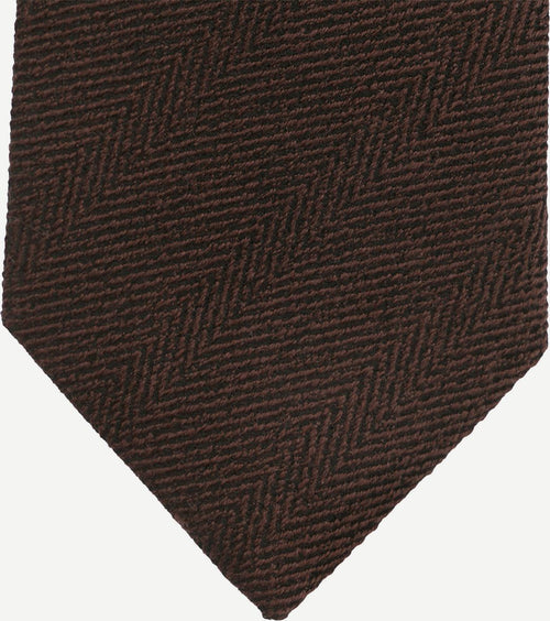 Suitable stropdas wol/zijde visgraat bruin