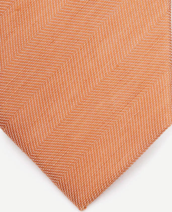 Linnen zijde stropdas oranje