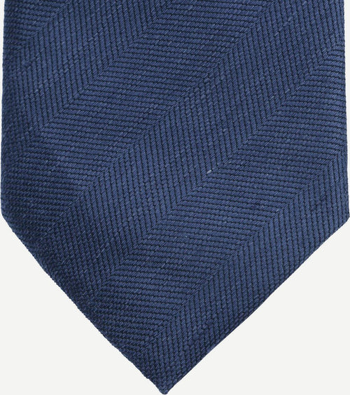 Linnen zijde stropdas donkerblauw