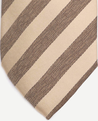 Stropdas zijde streep beige