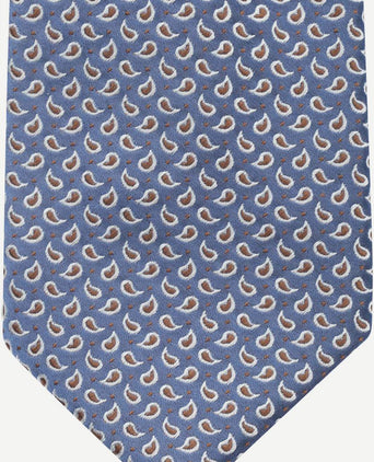 Stropdas zijde paisley donkerblauw