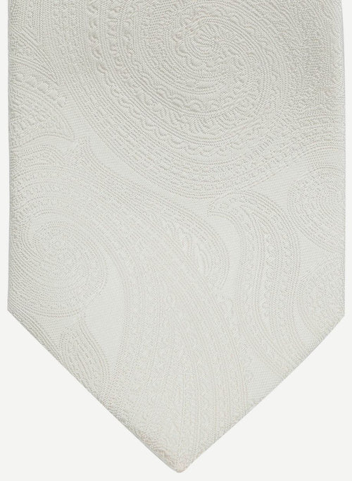 Wedding stropdas zijde paisley off white