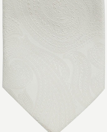 Wedding stropdas zijde paisley off white
