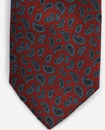 Stropdas zijde paisley bordeaux