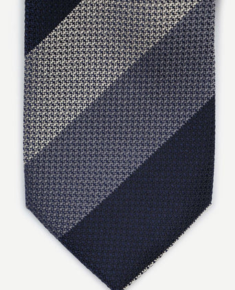 Suitable stropdas zijde wide stripe donkerblauw